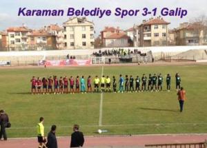 Karaman Belediye Spor : 3 gol ve 3 puan